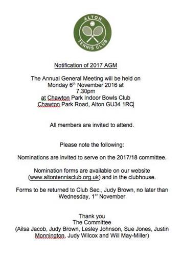  - Notification of 2017 AGM